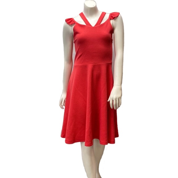 Lilt Girls Coral Orange Sleeveless Fit & Flare Casual Dress Size 16 - Picture 6 of 8